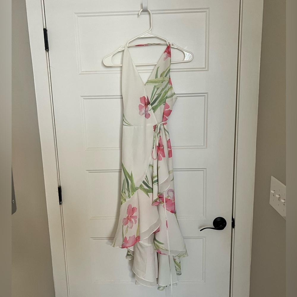 Yumi Kim White and Pink Halter Sundress for Wedding Guests